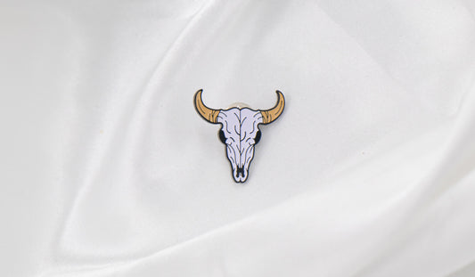 Bull Skull Enamel Pin