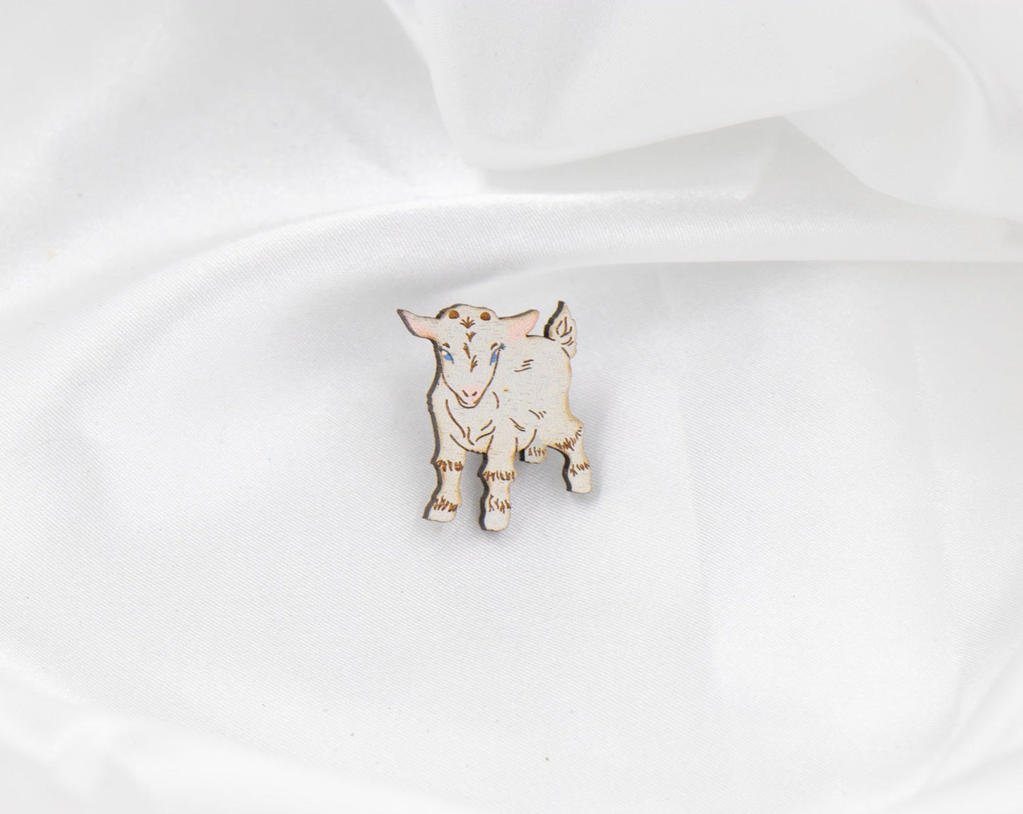 Baby Goat Wood Pin