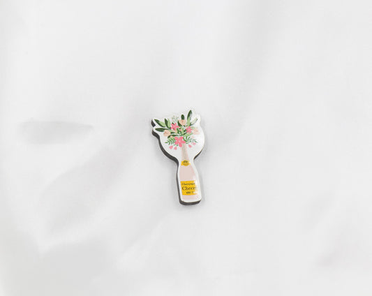 Flower Champagne Bottle Pin