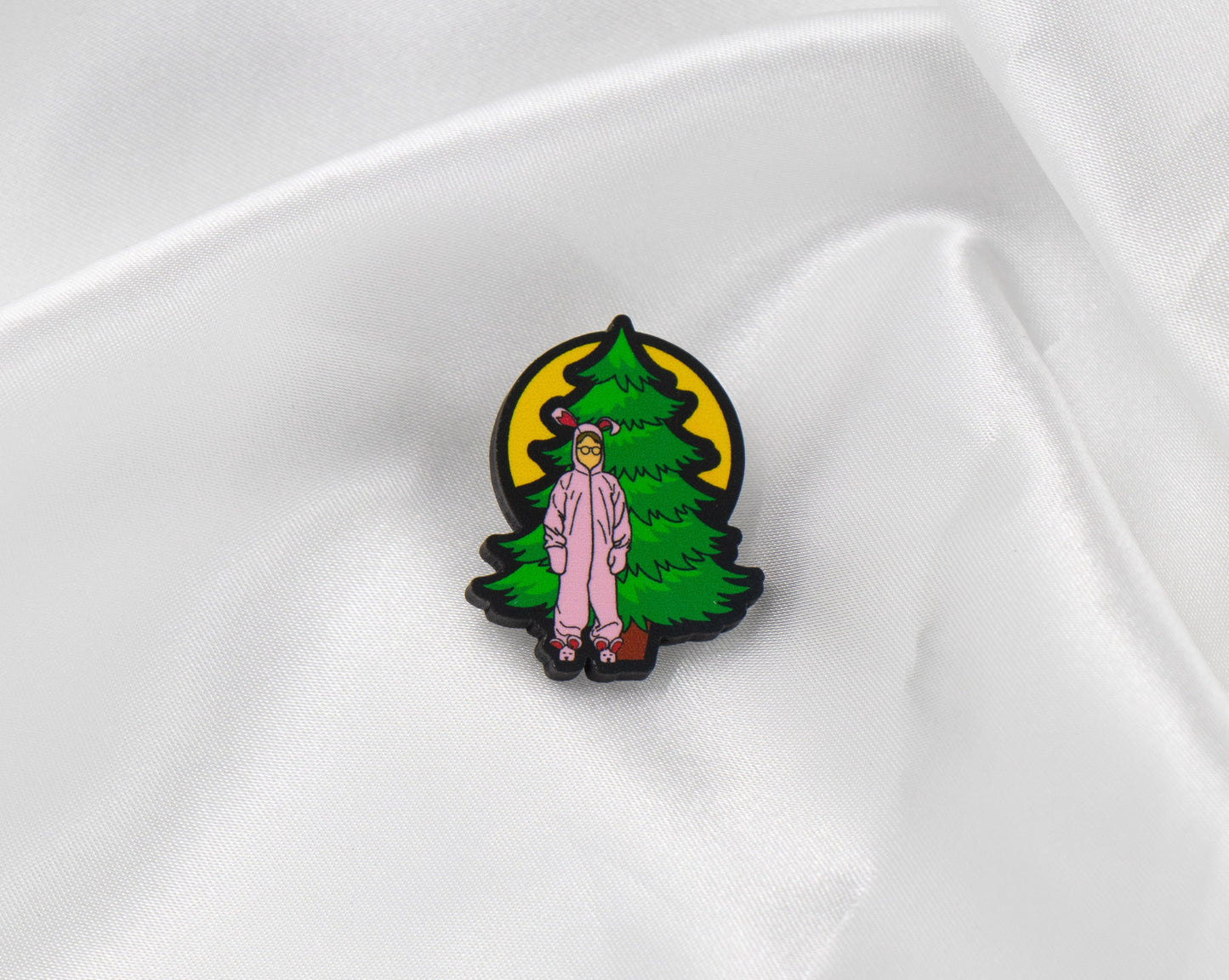 Pink Bunny Suit Pin