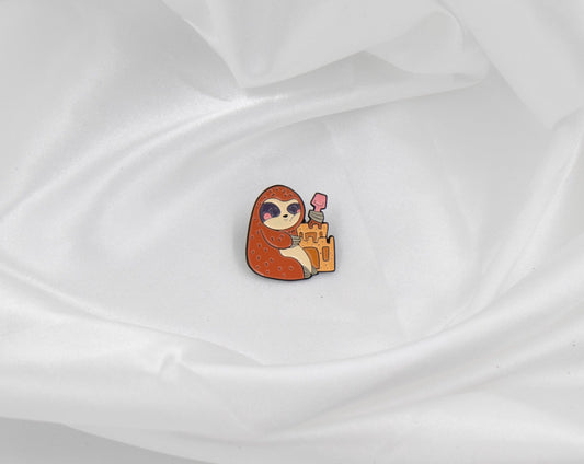 Sloth on the Beach Pin