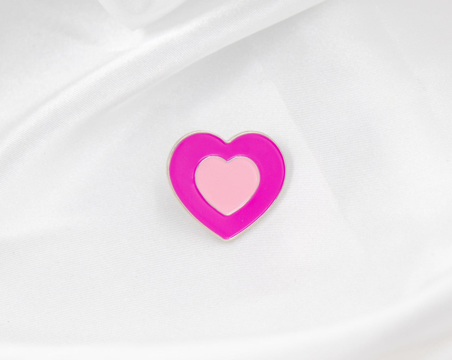 Two Pink Hearts Pin