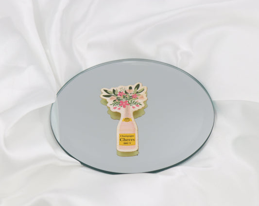 Flower Champagne Bottle Sticker